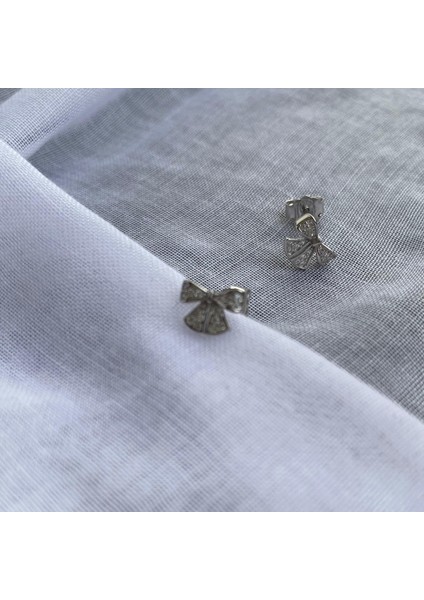 925 Ayar Gümüş Zirkon Taşlı Kurdelelim Model Çocuk/genç/yetişkin Kadın Küpesi -Şık Tasarım fiyatları