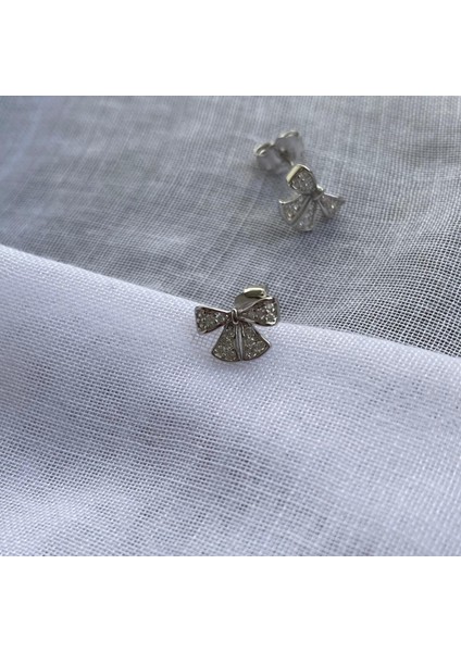 925 Ayar Gümüş Zirkon Taşlı Kurdelelim Model Çocuk/genç/yetişkin Kadın Küpesi -Şık Tasarım modelleri