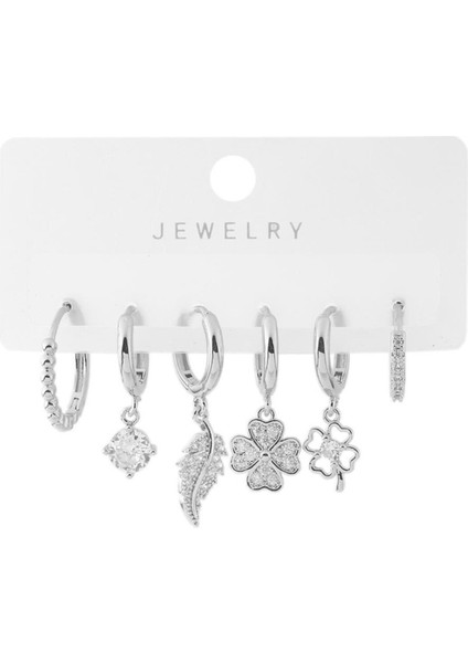 Altılı Set Küpe Silver