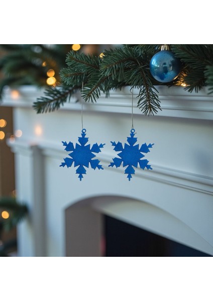 10 Parça Mavi Reçine Kar Tanesi – El Yapımı Yılbaşı Süsü Seti | Şık Kış Dekoru ve Hediye modelleri