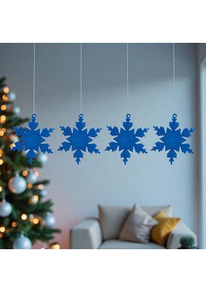 10 Parça Mavi Reçine Kar Tanesi – El Yapımı Yılbaşı Süsü Seti | Şık Kış Dekoru ve Hediye fırsatları