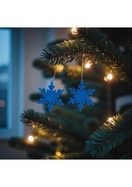 10 Parça Mavi Reçine Kar Tanesi – El Yapımı Yılbaşı Süsü Seti | Şık Kış Dekoru ve Hediye indirimleri