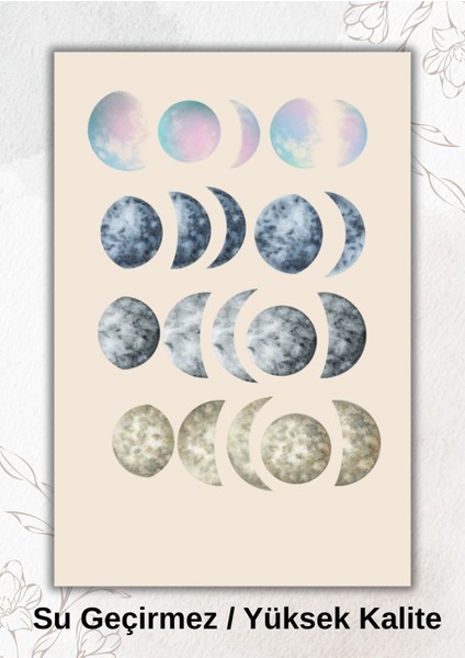 Ay, Dolunay Temalı, Sticker Ajanda Bullet Journal YRM026