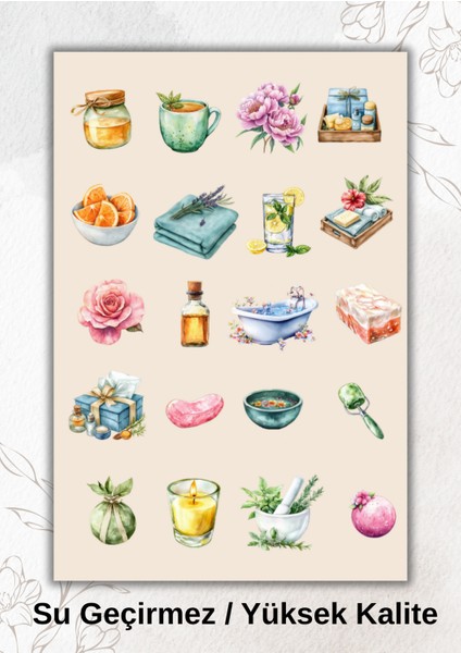 Kız Neşesi Spa Cilt Bakım Temalı Sticker Ajanda Bullet Journal YRM048