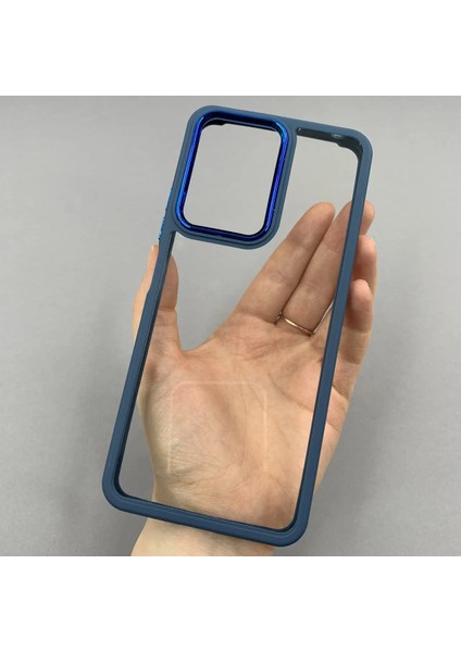 Samsung A22 Uyumlu Metal Kamera Çerçeveli Kılıf