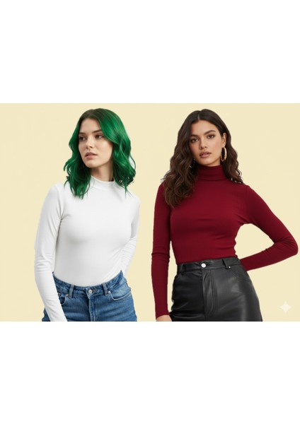 Uzun Kollu 2'li Kadın Balıkçı Yaka Badi