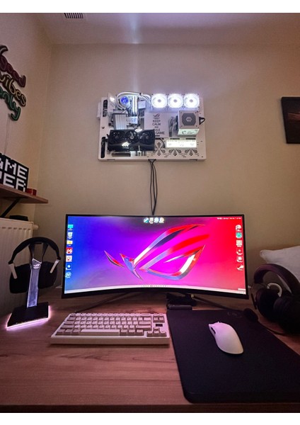 Pro Design Duvara Tipi Bilgisayar Kasası Gamming Duvara Montaj Pc Beyaz