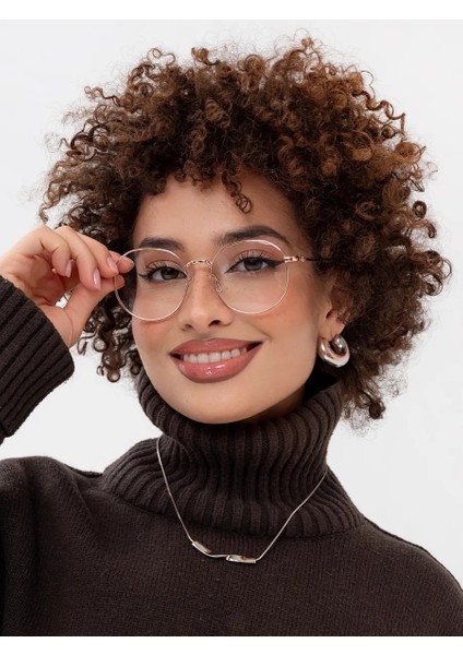 Round Model Metal Çerçeve Mavi Işık Korumalı Gözlük