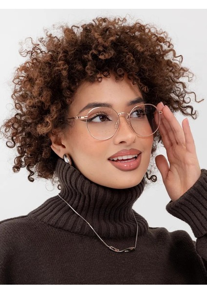 Round Model Metal Çerçeve Mavi Işık Korumalı Gözlük fiyatları