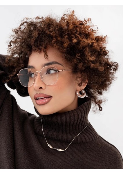 Round Model Metal Çerçeve Mavi Işık Korumalı Gözlük indirimleri