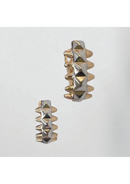 Elisa Çift Renk Çelik Küpe modelleri