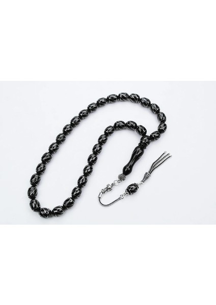 Oltu Taşı Beyzi Çemberli Burgu Işlemeli Tespih fiyatları