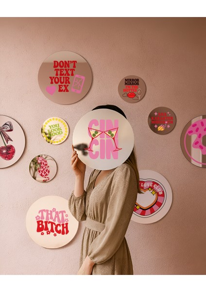 Mood Ayna Cin Cin - Tasarım Ayna, Pinterest Dekoru, Dekoratif Baskılı Ayna, Yazılı Ayna fiyatları