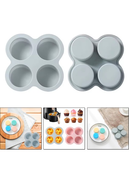 Silikon Derin Yuvarlak Çikolata ve Kek Pişirme Kalıbı 4 Lü