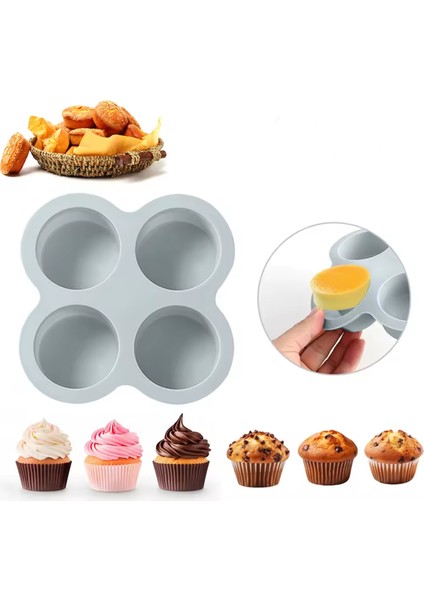 Silikon Derin Yuvarlak Çikolata ve Kek Pişirme Kalıbı 4 Lü fırsatları