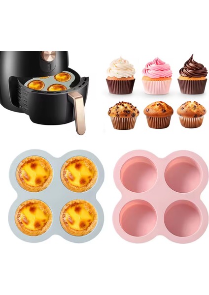 Silikon Derin Yuvarlak Çikolata ve Kek Pişirme Kalıbı 4 Lü indirimleri