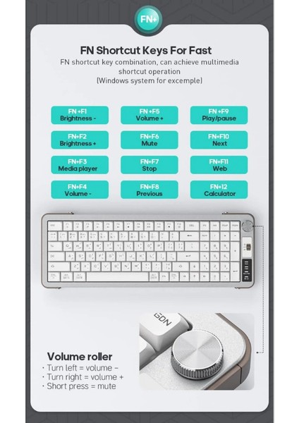 Kablosuz Şarjlı Lüks Oyuncu Klavyesi Ofis Klavye 99 Tuşlu Zarif Tasarım Dual Mode Bağlantı Bt+2.4ghz indirimleri