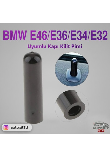 Bmw E46/E36/E34/E32 Uyumlu Kapı Kilit Buton Pimi
