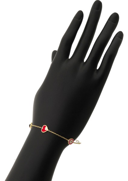 Altın Mineli Çocuk Bilekliği - Uğur Böceği, Kalp, Nazar Gözü fırsatları