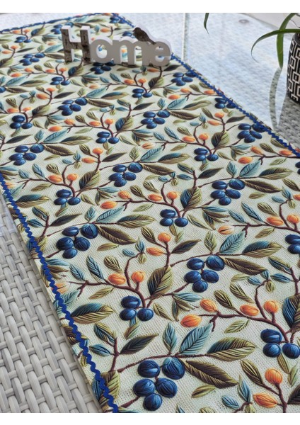 Zeytin Desenli 3 Boyutlu Runner