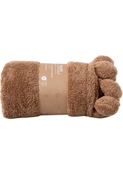 Ponponlu Diz Üstü Battaniye Bej 130X160 indirimleri