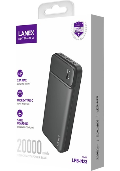 Nrtmsa Lanex LPB-N23 20.000 Mah Powerbank - Siyah modelleri