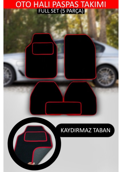 Araç Içi Halı Paspas Takımı 5 Parça Tüm Araçlara Uyumludur.1.kalite Dayanıklı -Sarı