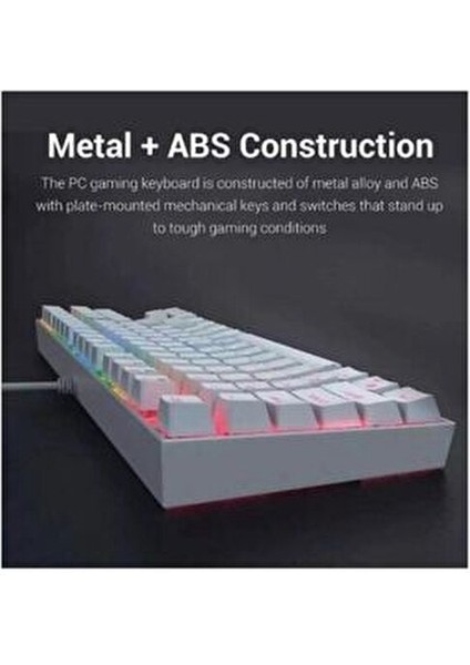 Beyaz Bkb4 Kablolu Tam Mekanik Klavye RGB Kırmızı Switch ile Oyun İçin modelleri