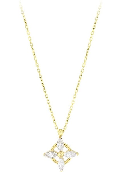 Taşlı Altın Kolye - 14K