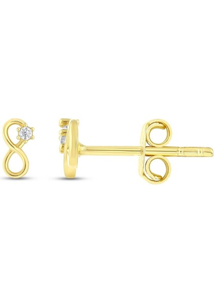 Sonsuzluk Figürlü Altın Çocuk Küpe - 14K