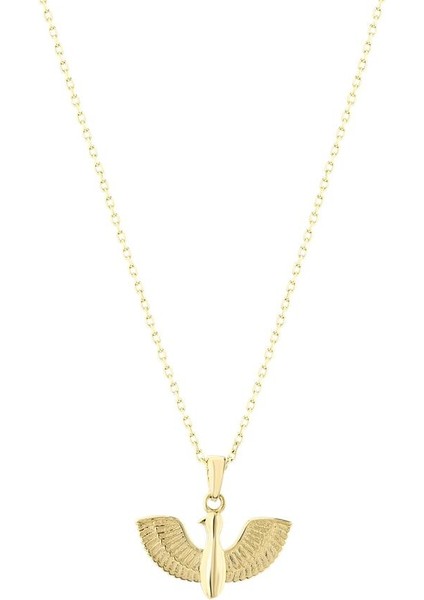 Kuş Figürlü Altın Kolye - 14K