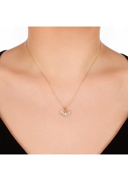 Kuş Figürlü Altın Kolye - 14K modelleri