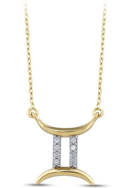 Altın Ikizler Burç Kolye - 14K