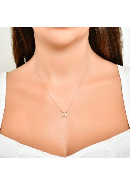 Altın Ikizler Burç Kolye - 14K modelleri