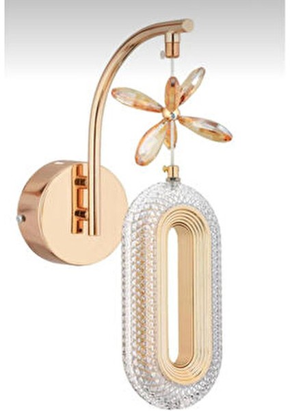 Pilli Gün Işığı Ledli Lüks Duvar Aplik Gold