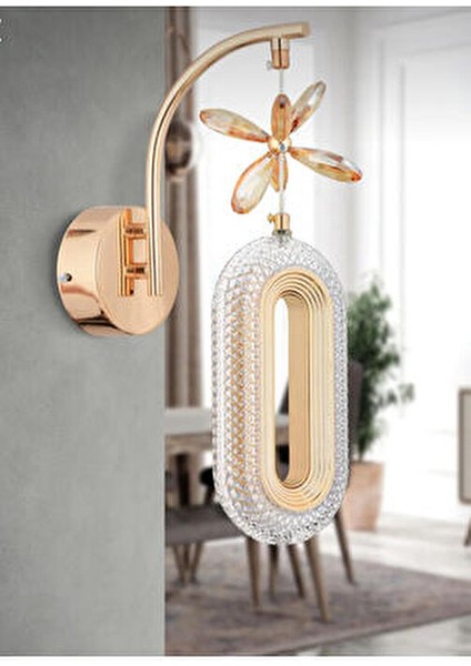 Pilli Gün Işığı Ledli Lüks Duvar Aplik Gold modelleri