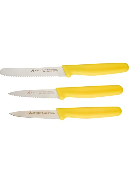 Solo 3 Parça Bıçak Seti Sarı modelleri