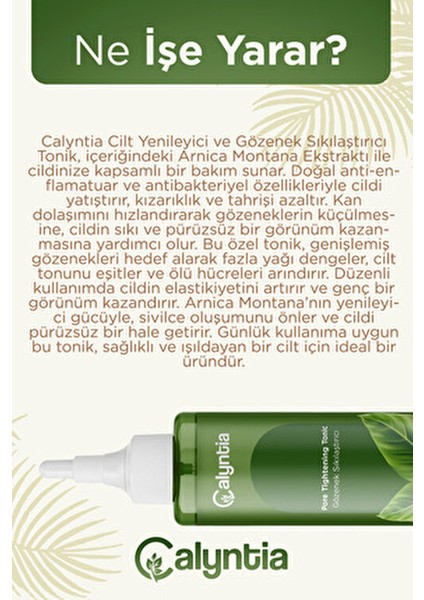 Gözenek Sikilastirici, Arindirici Etki, Canlandiran, Cilt Yenileyici Arnika Montana Özlü Tonik 100ML modelleri