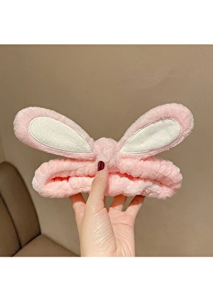 Peluş Pembe Tavşan Makyaj ve Banyo Bandı Seti fiyatları