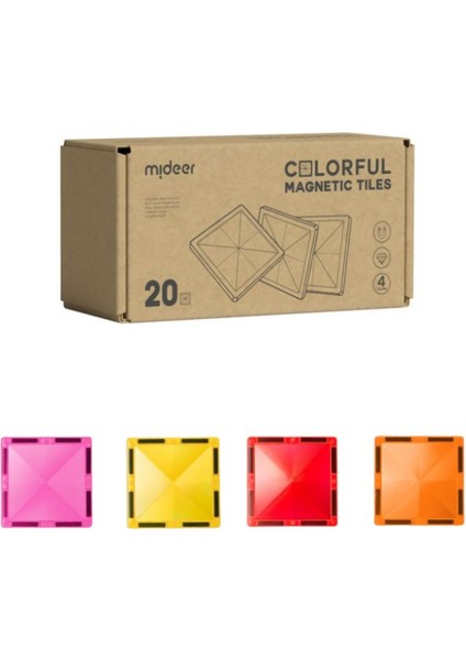 Renkli Magnetic Bloklar - Sıcak Renkler 20 Parça fiyatları
