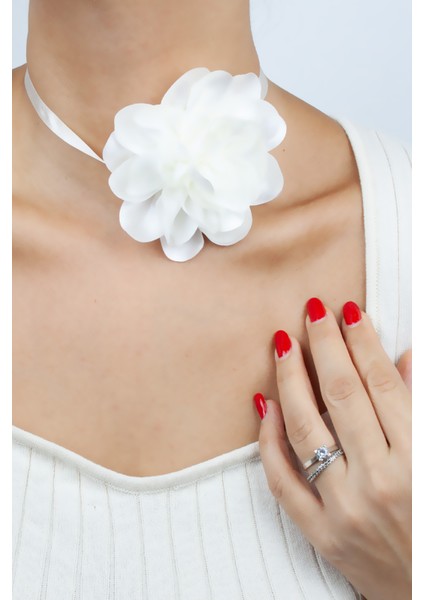 Kumaş Choker Gül Kolye fiyatları