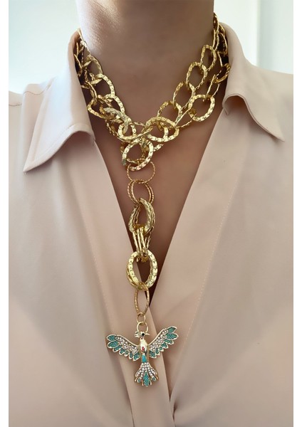 Çift Sıralı Ankakuş Uçlu Kolye fiyatları