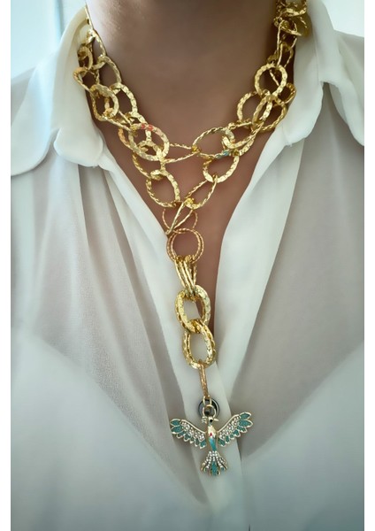 Çift Sıralı Ankakuş Uçlu Kolye modelleri