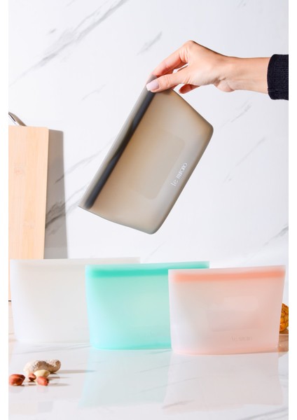 Mood Hava Sızdırmaz Kilitli Silikon Saklama Torbası 680 ml | Gri fırsatları