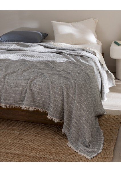 Bradley Çift Kişilik Pamuklu Yatak Örtüsü - Gri fiyatları