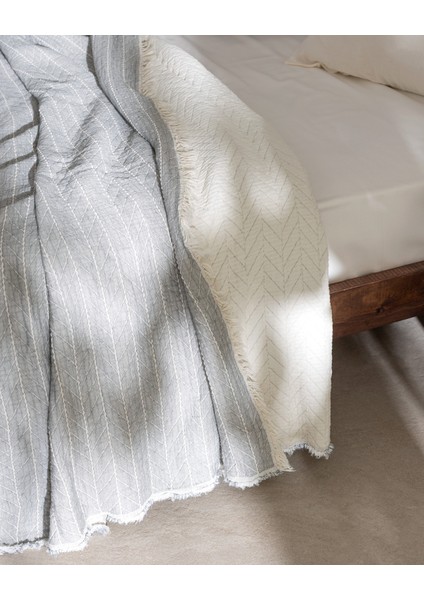 Bradley Çift Kişilik Pamuklu Yatak Örtüsü - Gri fırsatları