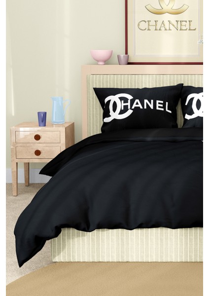 Nevresim Takımı Çift Kişilik Pamuklu Saten Kumaş 6 Parça 3D Dijital Baskı Duvet Cover Set Model No: