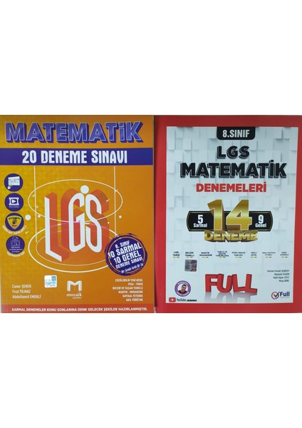Mozaik Yayınları 8. Sınıf Matematik 20'li Deneme+Full Matematik 14 Lüdeneme
