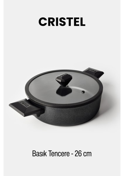Cristel 26 cm Basık Tencere Siyah fiyatları