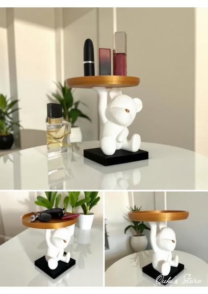 Tabak Tutan Sevimli Ayıcık Biblosu, 14 Cm, 1 Adet